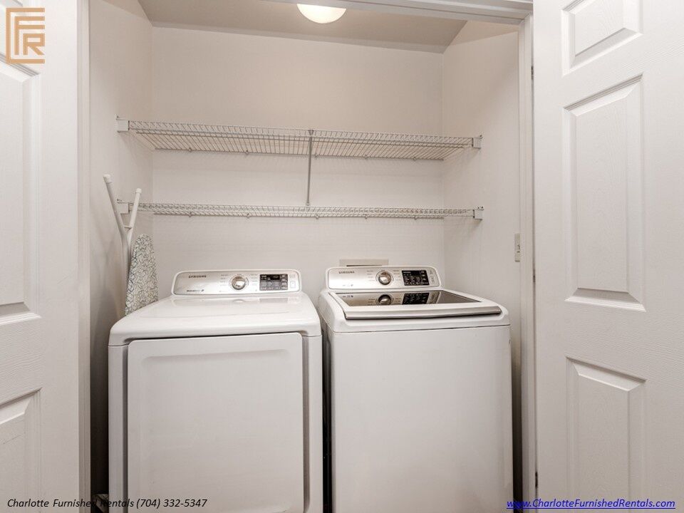 718-west-trade-unit-813-in-unit-washer-and-dryer-uptown-charlotte In-unit washer and dryer at 718 West Trade Street Unit 813, a furnished rental in Uptown Charlotte