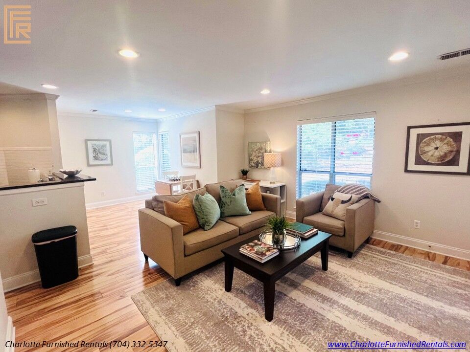 Furnished Living Room | 2510 Cranbrook Lane Unit 20 Furnished living room at 2510 Cranbrook Lane Unit 20 in Charlotte NC