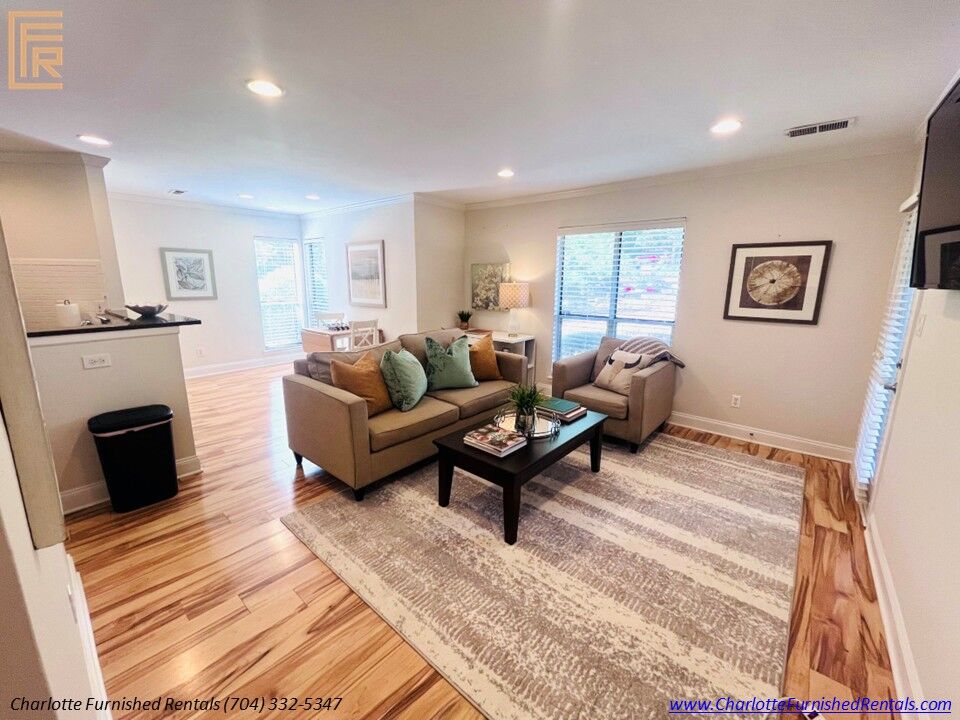 Open Living Area | 2510 Cranbrook Lane Unit 20 Open furnished living area at 2510 Cranbrook Lane Unit 20 Charlotte NC