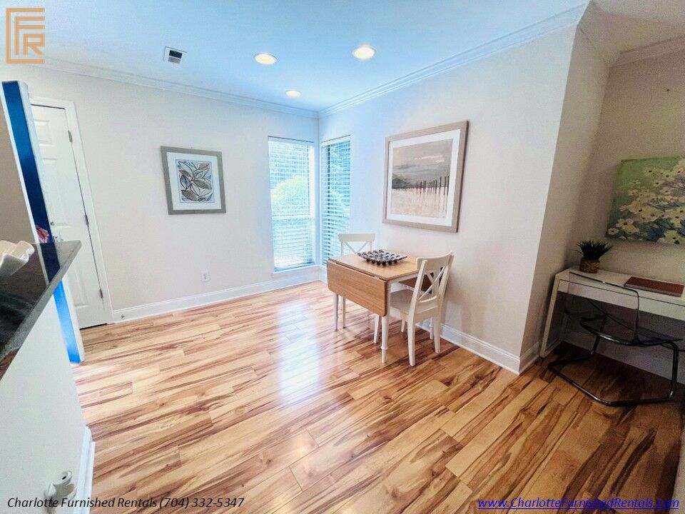 Dining & Workspace | 2510 Cranbrook Lane Unit 20 Dining area and workspace at 2510 Cranbrook Lane Unit 20 Charlotte NC