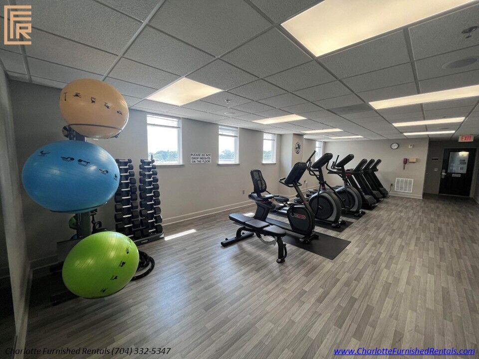 Slide19 Onsite fitness center for residents at 1315 East Blvd Charlotte