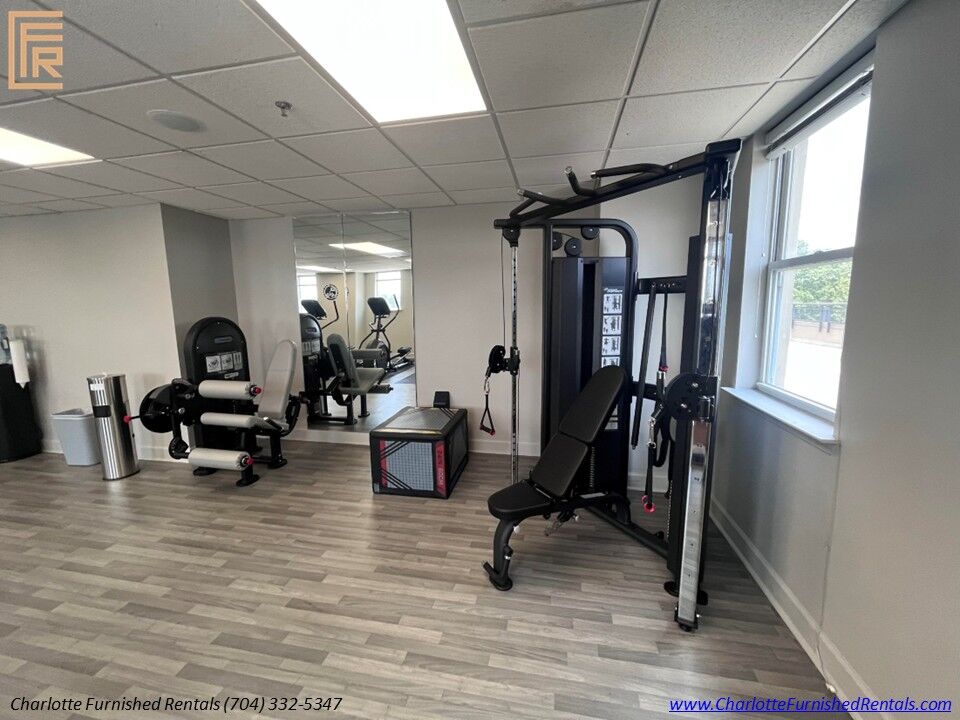 Slide20 Onsite fitness center for residents at 1315 East Blvd Charlotte