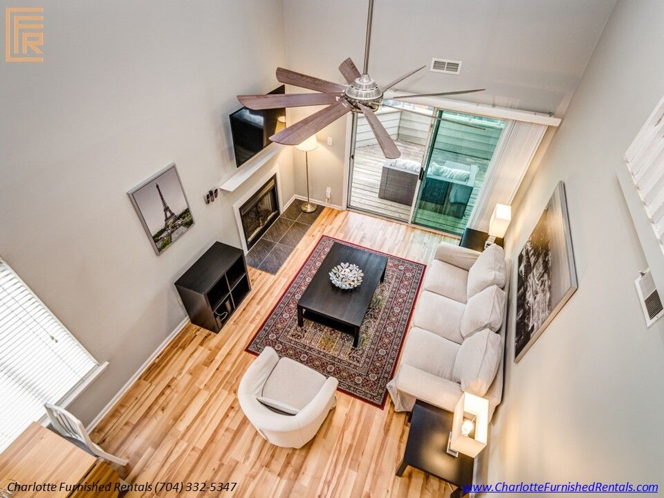 SouthPark furnished rental | landscaped pond and water feature SouthPark furnished rental with landscaped pond and water feature